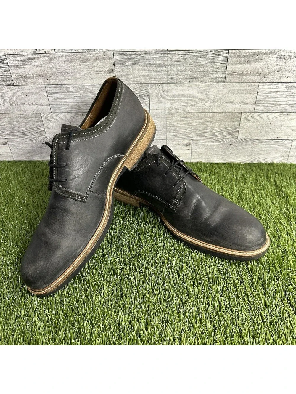 Ecco Kenton Men's Sz 11 / EU 45 Plain Toe Tie Oxford Shoes Slate Gray